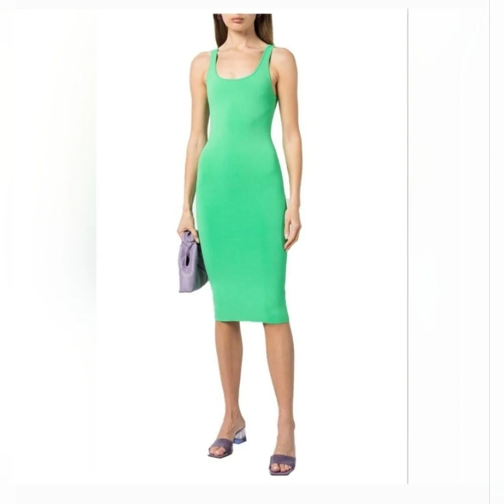 alice + olivia darian green midi dress Size Meduim - Picture 11 of 16